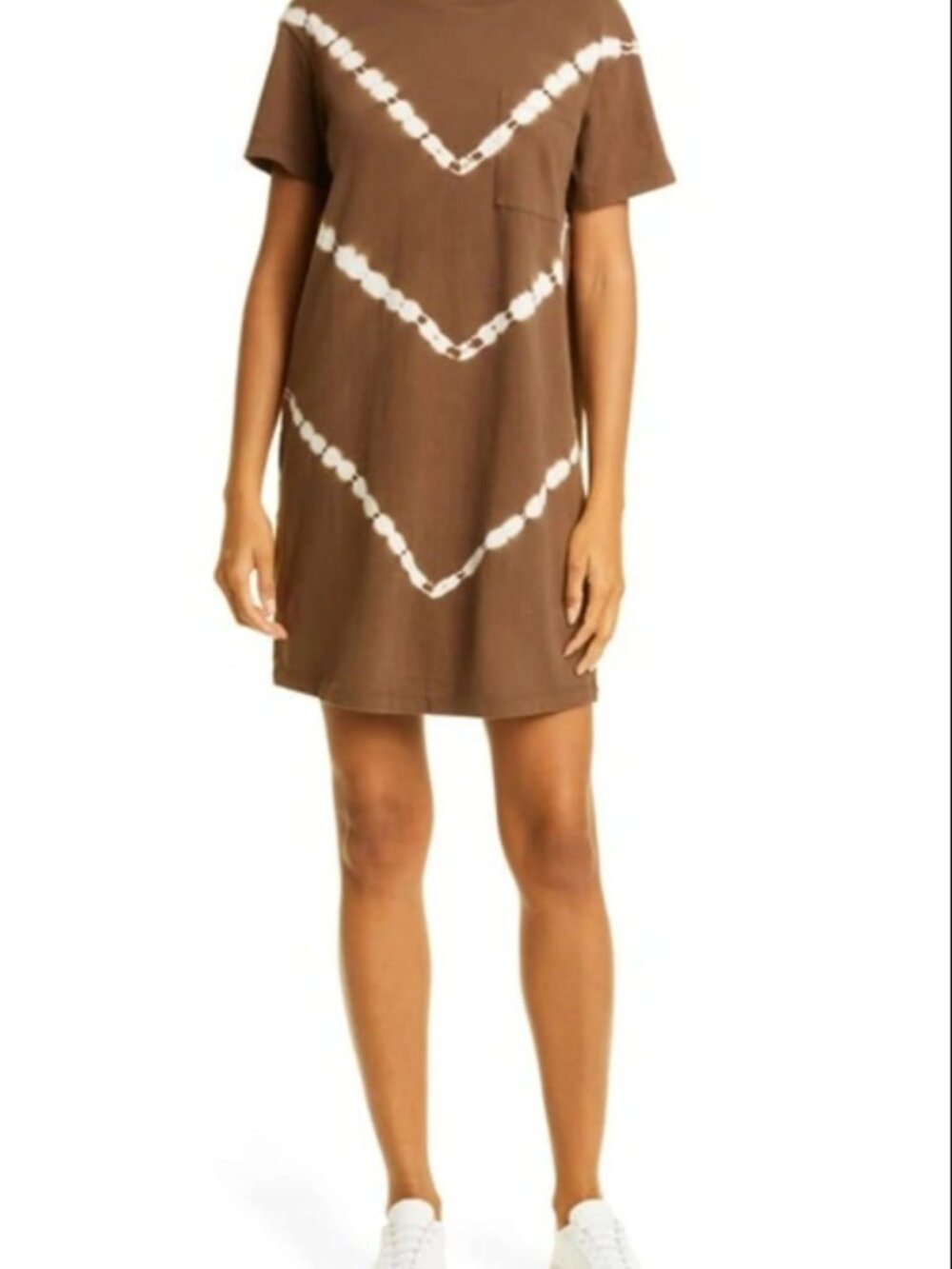 Rails Brown Tie-Dye Pocket Mini Dress with White Chevron
